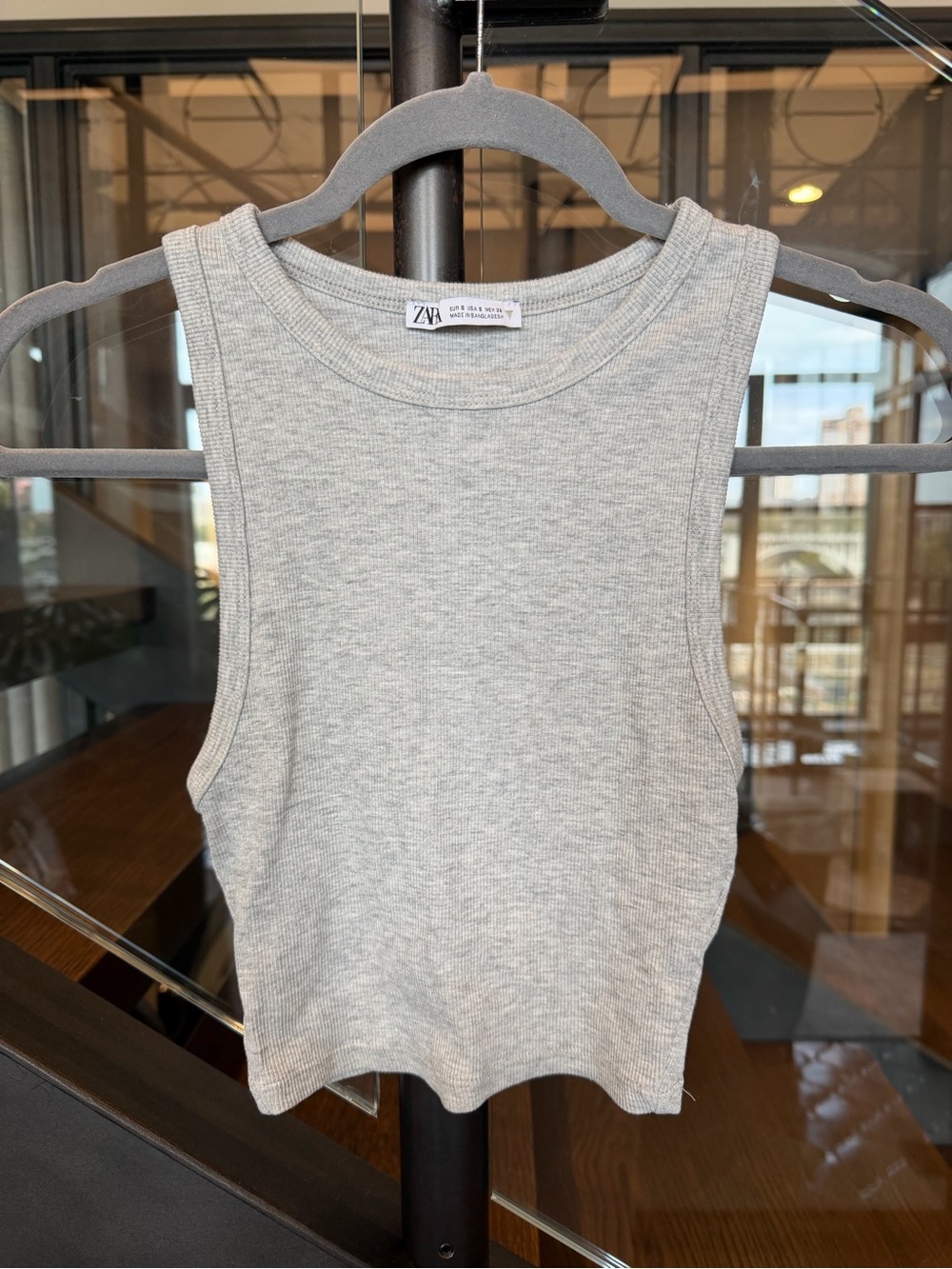 Zara Light Gray Ribbed Tank